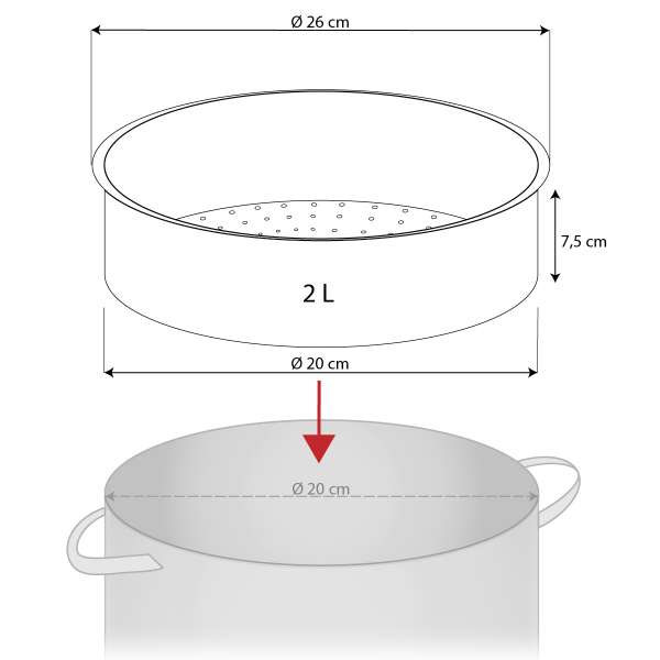 Pyrex steaming/steaming glass insert