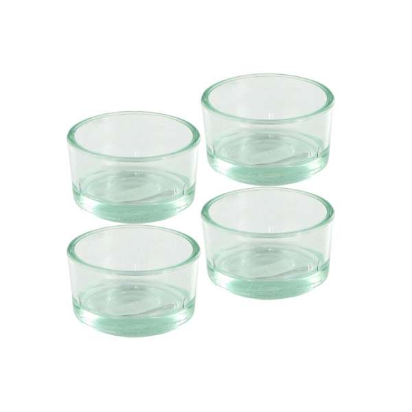 Tea light glass set of 4 - tea lights environmentally friendly burn off Tea light glass set of 4 - tea lights environmentally friendly burn off