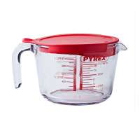 Pyrex measuring cup glass 1l made of borosilicate glass with handle and lid Pyrex measuring cup glass 1l made of borosilicate glass with handle and lid