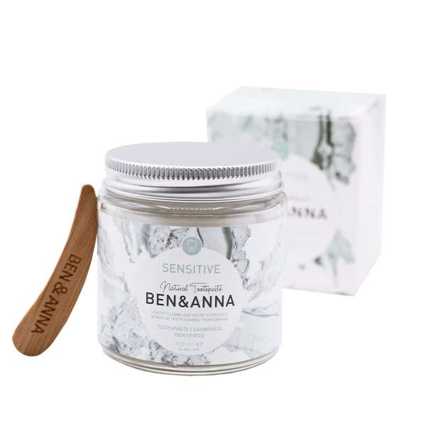 Ben & Anna Toothpaste without fluoride in a jar