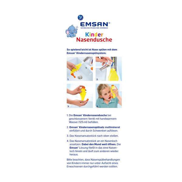 Emcur Nose Flush for Children & 10 Sachets of Mineral Salt