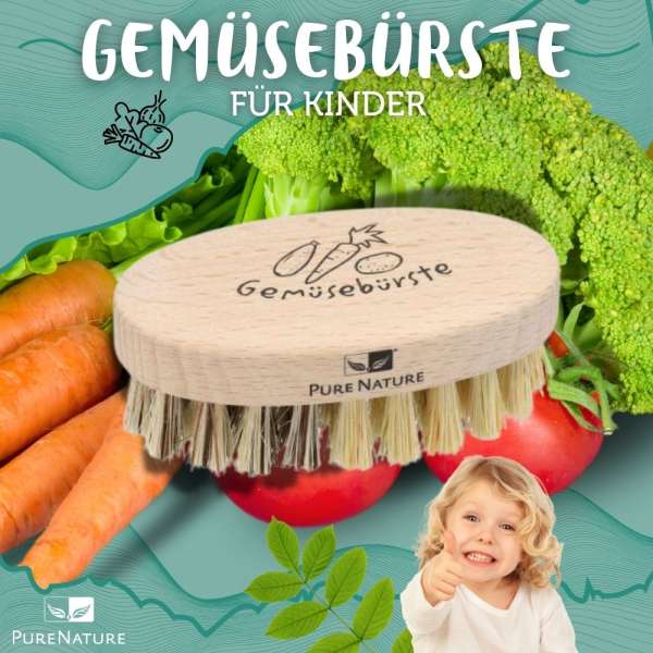 PureNature Fruit & Vegetable Scrub Brush Mini for Children
