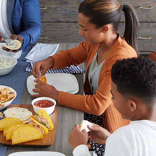 Corelle glass tableware set white - elegant & durable design, 18 pieces