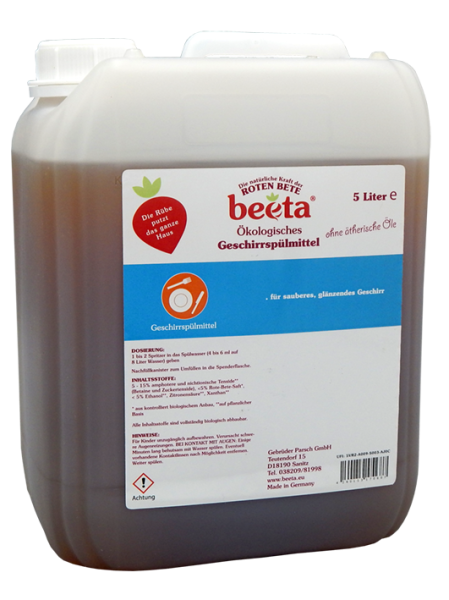 Beeta hand washing up liquid, canister, 5 liter Beeta hand washing up liquid, canister, 5 liter