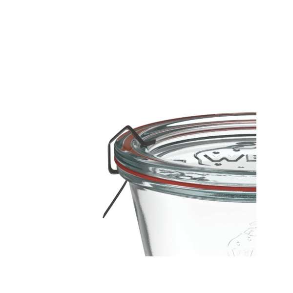 Tarros rectos WECK de 240 ml con tapa de vidrio – 6 unidades