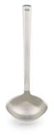Soup ladle made of satin stainless steel with eyelet for hanging up Soup ladle made of satin stainless steel with eyelet for hanging up