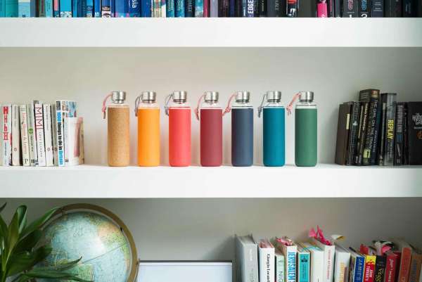 Black & Blum water bottle glass, 600 ml