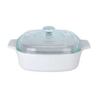 White Corningware Casserole Dish With Lid Capacity Of 0 8l Purenature