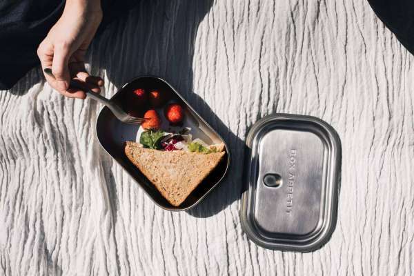 Black + Blum lunchbox without plastic - leakproof with fork