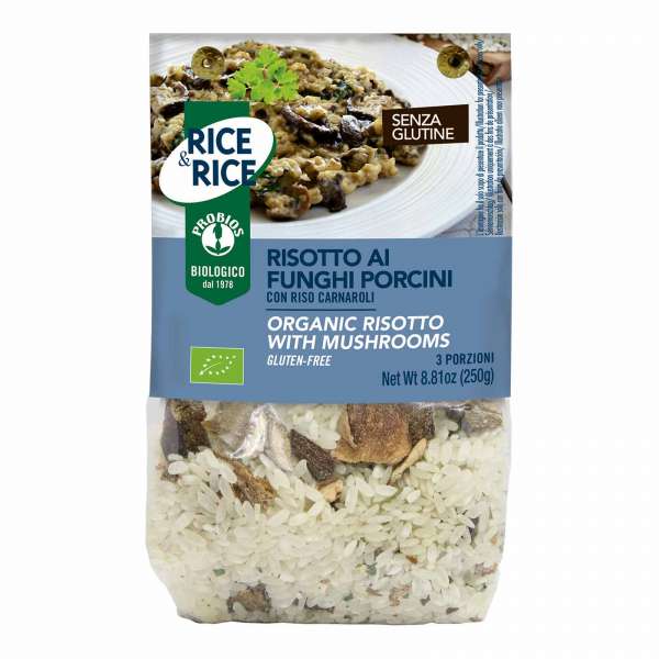 Risotto ready meal with porcini mushrooms vegetarian & low fat Risotto ready meal with porcini mushrooms vegetarian & low fat