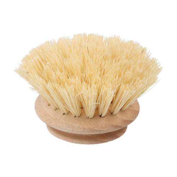 Dishwashing brush Replacement head with fibre bristles and certified wood