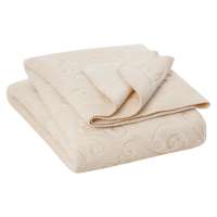 Cotton blanket natural white with ornaments Cotton blanket natural white with ornaments
