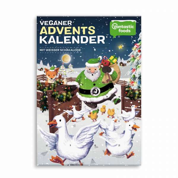 Advent Calendar Vegan 2018 filled with white chocolate Advent Calendar Vegan 2018 filled with white chocolate