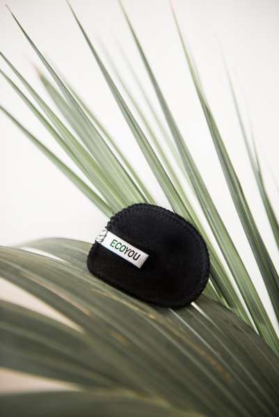 EcoYou make-up remover pads black - set of 10 made from organic cotton