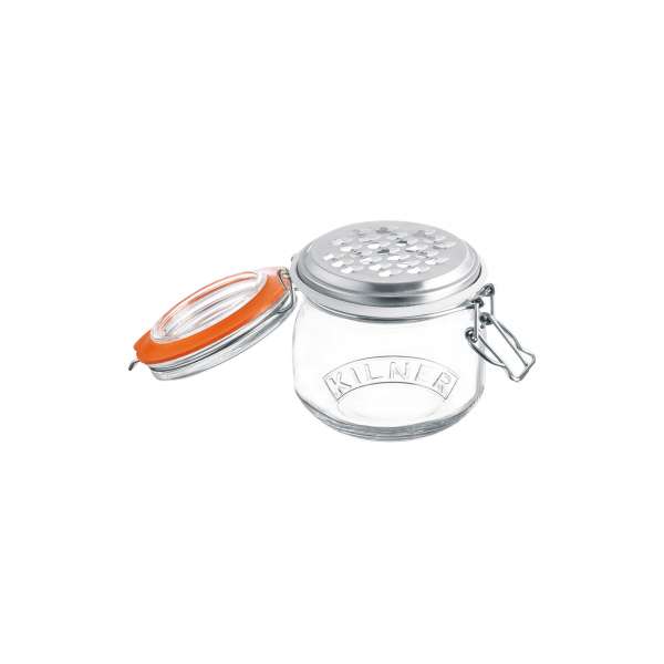 Kilner stainless steel grater with hanger glass Kilner stainless steel grater with hanger glass
