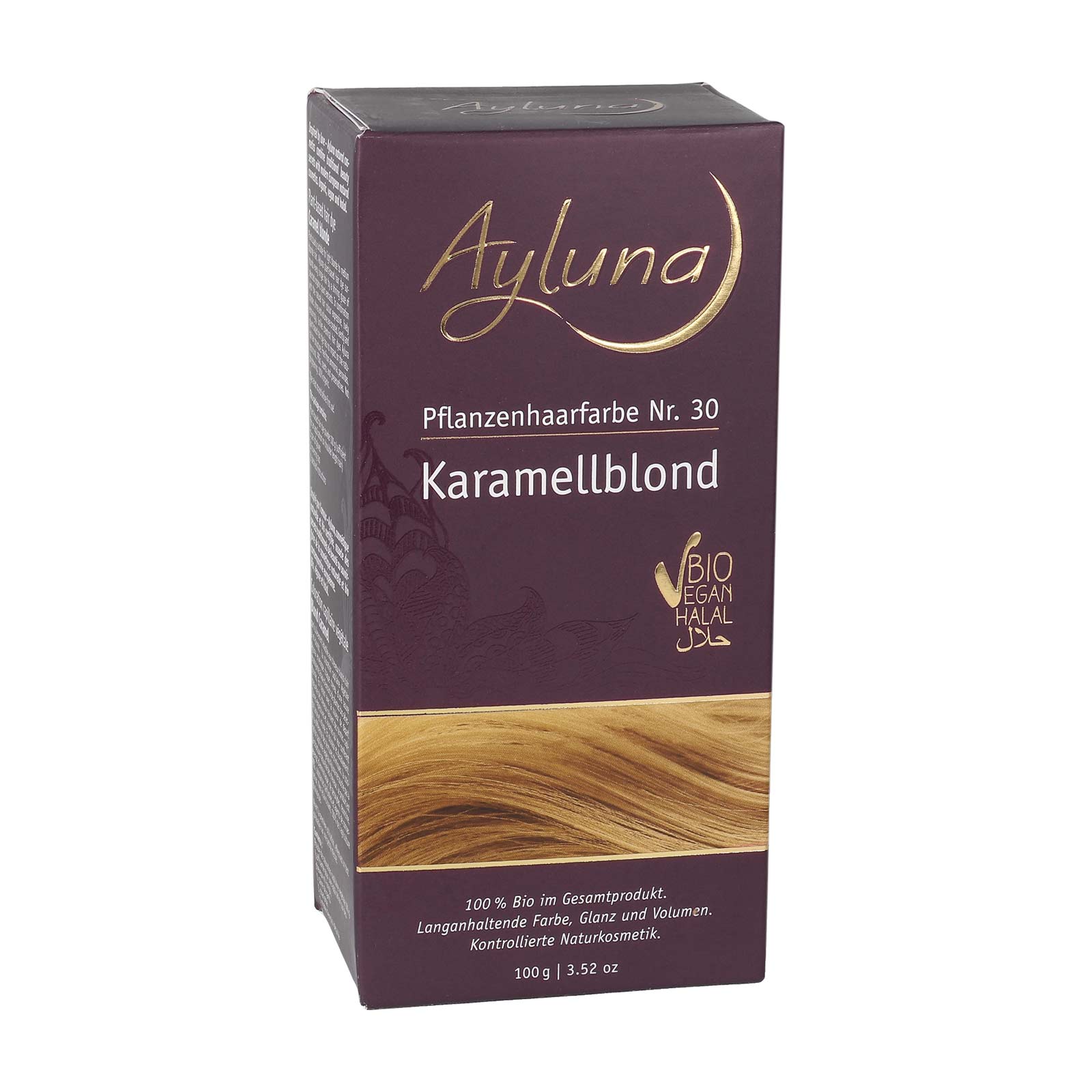 Ayluna caramel blond plant hair dye blond without phenylenediamine
