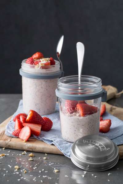 Kilner breakfast glass to go with spoon, 0,35 l