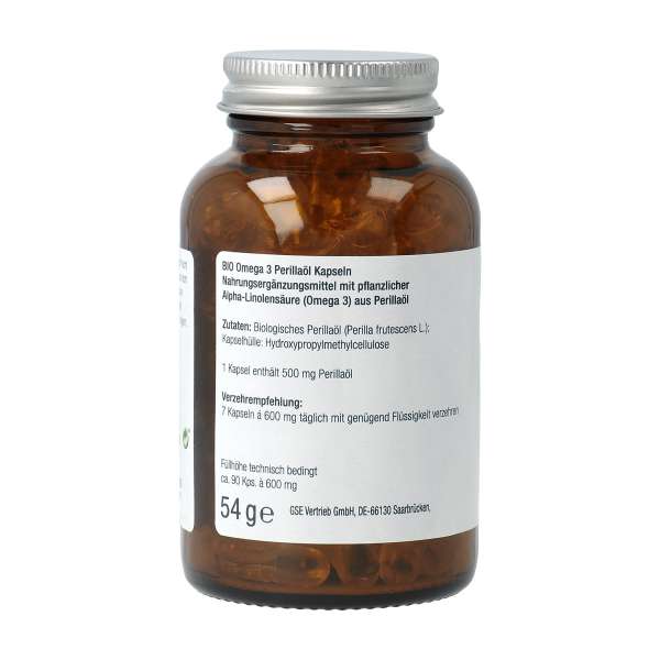 Omega 3 organic perilla oil capsules, vegan