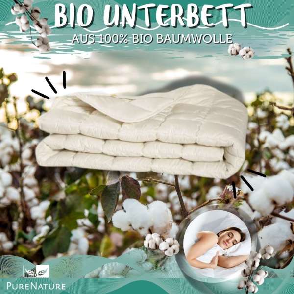 PureNature organic underblanket cotton washable 100% organic cotton