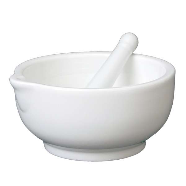 PureNature White Porcelain Mortar & Pestle - 12cm with Spout PureNature White Porcelain Mortar & Pestle - 12cm with Spout