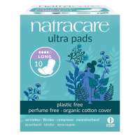 Natracare Natural Sanitary Pads ultra long with wings, 10 pieces