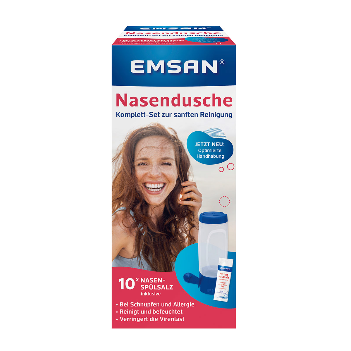 Emser Nasal Douche With 4 Bags Of Nasal Rinsing Salt - Cold & Flu 