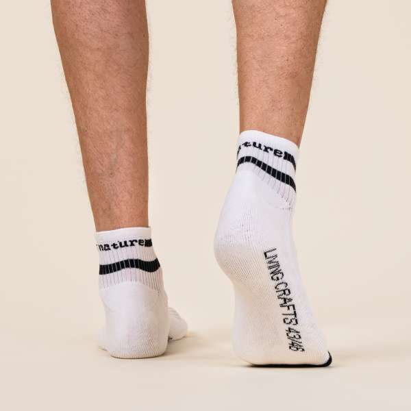 Living Crafts Orell Unisex Organic Cotton Sneaker Socks, Pack of 2