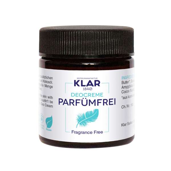 Klar deodorant cream fragrance free, 30 ml Klar deodorant cream fragrance free, 30 ml