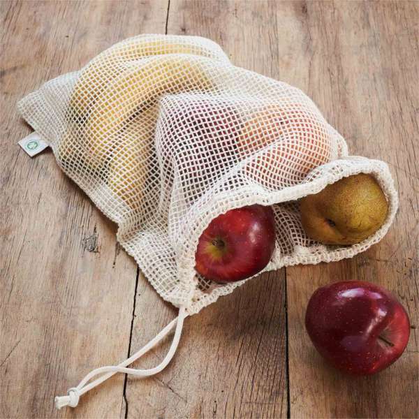 Living Crafts fruit and vegetable bag with drawcord