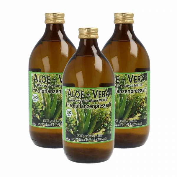 Aloe Vera Juice (certified organic) , 3 x 500 ml economy pack Aloe Vera Juice (certified organic) , 3 x 500 ml economy pack