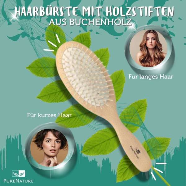 Hairbrush With Wooden Pegs