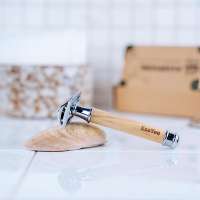 Preview: EcoYou shaver olive wood wooden handle - for plastic free bathroom Preview: EcoYou shaver olive wood wooden handle - for plastic free bathroom