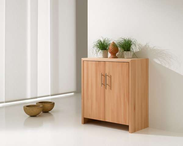 Highboard, made of beech, with revolving door Highboard, made of beech, with revolving door