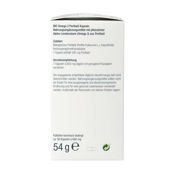 Omega 3 organic perilla oil capsules, vegan