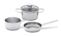 Fissler Steel Cookware - Set of 3 Mini Pots for Small Portions Fissler Steel Cookware - Set of 3 Mini Pots for Small Portions