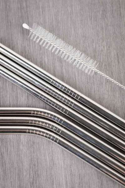 Tranquillo straw set 6 pieces, stainless steel