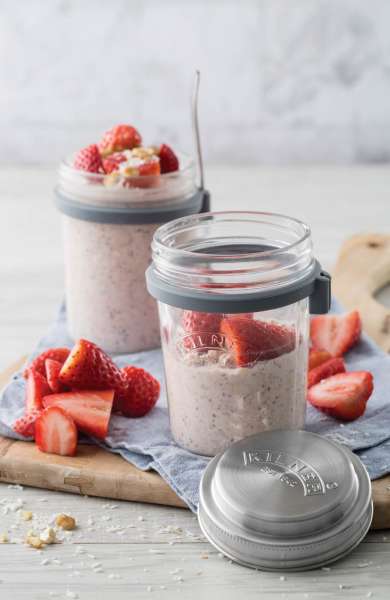 Kilner breakfast glass to go with spoon, 0,35 l