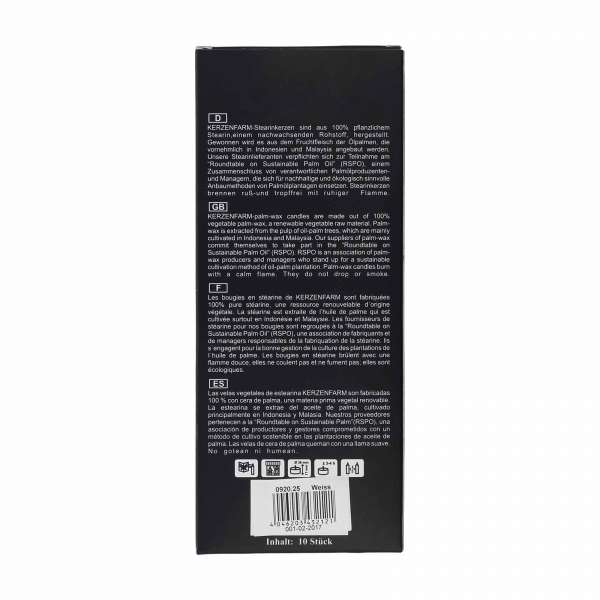 Tea Candles Stearin White (Package of 10)