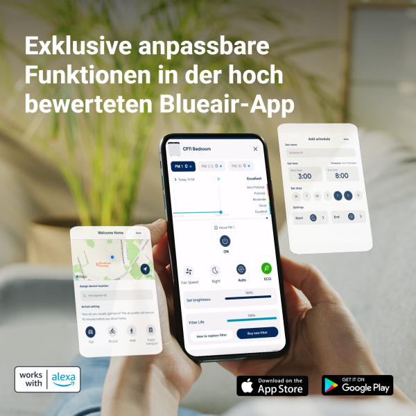 Blueair Classic 205 Air Purifier - Controlled Manually or via App