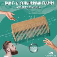 Preview: PureNature beech wood beard and moustache comb Preview: PureNature beech wood beard and moustache comb