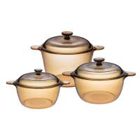 Visions Glass Pots and Pans - Set of 5 for Cooking & Serving - PureNature