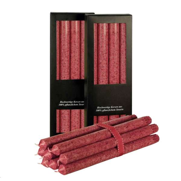 Stearin Stabkerze 4er Set, dunkelrot Stearin Stabkerze 4er Set, dunkelrot