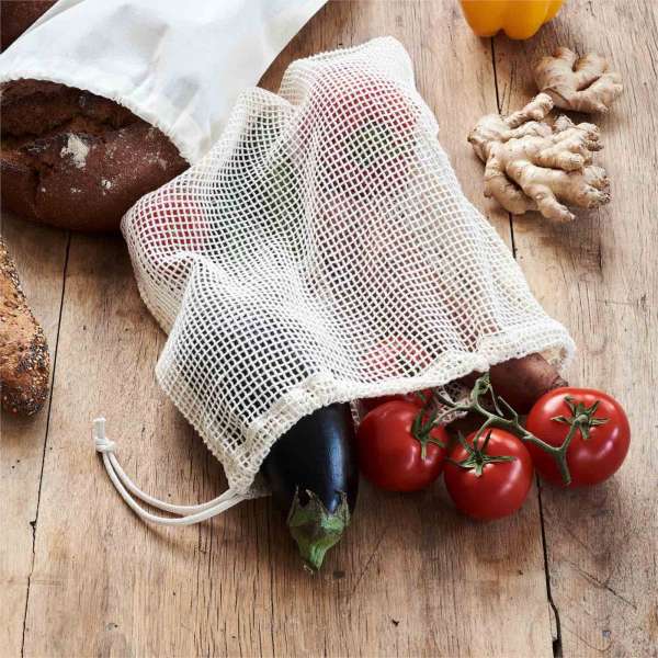 Living Crafts fruit and vegetable bag with drawcord
