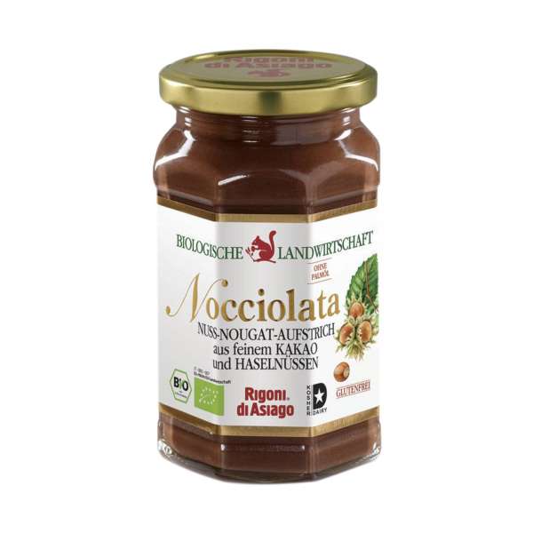Organic nut nougat cream without palm oil - Nocciolata by Rigoni di Asiago Organic nut nougat cream without palm oil - Nocciolata by Rigoni di Asiago