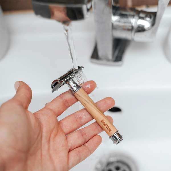 EcoYou shaver olive wood wooden handle - for plastic free bathroom