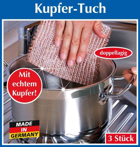 PureNature Copper cloth - Buy a practical eco cleaning cloth in a set of 3