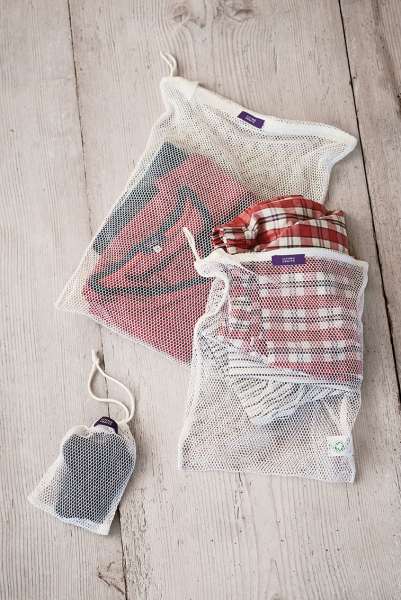 Laundry net cotton with zipper - buy in set of 2