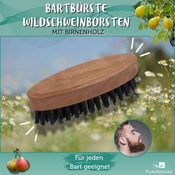 Buy PureNature beard brush for natural beard care