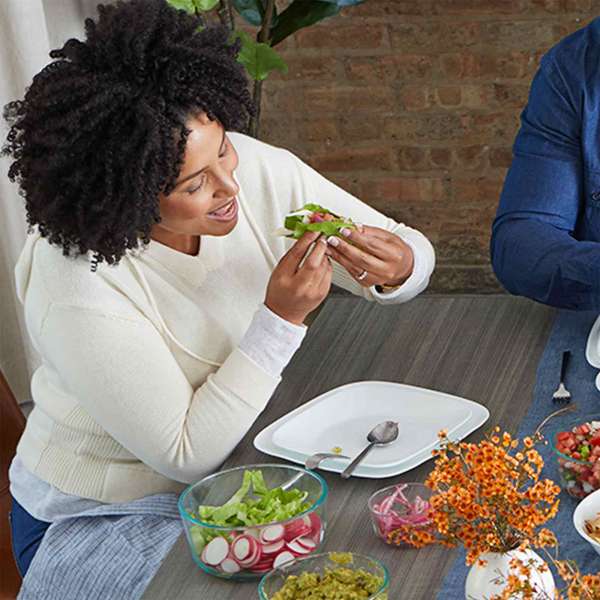 Corelle glass tableware set white - elegant & durable design, 18 pieces