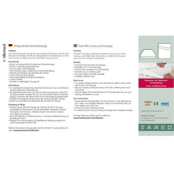 Comforter bedding for allergy sufferers